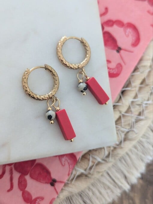 Natural Duo oorbellen goud