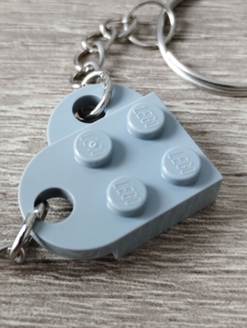 LEGO Hart Sleutelhanger – Handgemaakt Cadeau voor Koppels, Vriend, Vriendin – Liefdeshart Sleutelhanger
