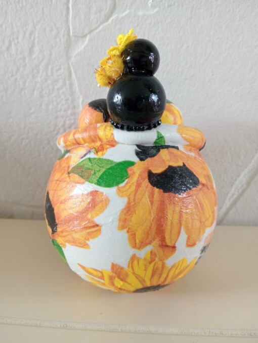 Chinees dik dametje ,14 cm,handgemaakt en uniek,mixed media,deco art