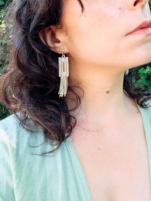 Mint Mélange | Handgeweven Kralen Ketting & Oorbellen Set