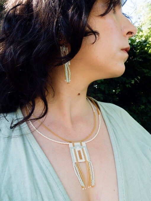 Mint Mélange | Handgeweven Kralen Ketting – Artisanal Sieraad met Japanse Kralen