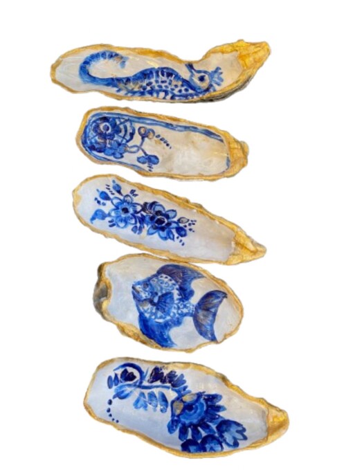 Workshop oesterschelpen beschilderen met Delftsblauw - 5 juli 2025