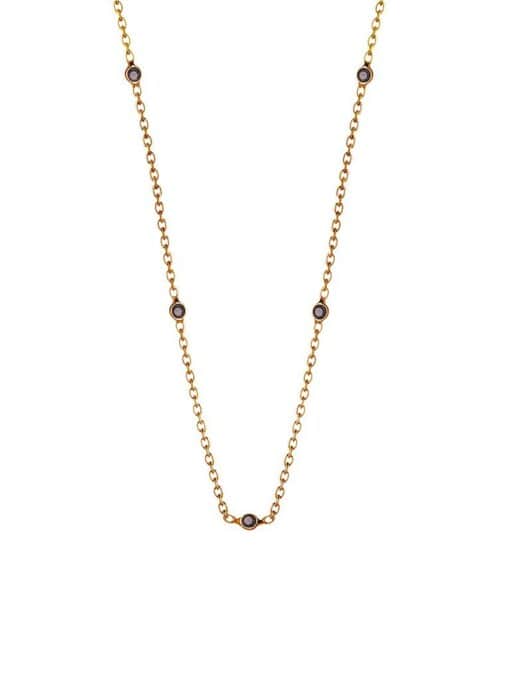 Gold Plated Necklace Black Onyx