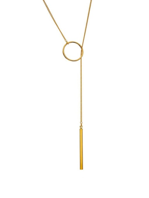 Gold Plated Necklace Circle and Rod