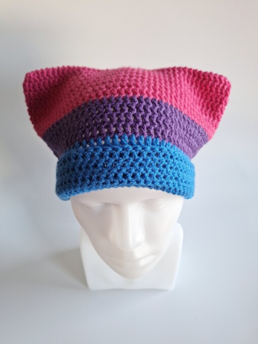 Gehaakte muts 'Bisexual flag'