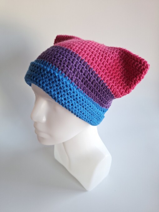 Gehaakte muts 'Bisexual flag'
