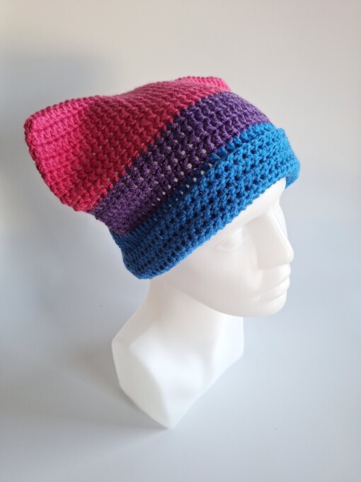 Gehaakte muts 'Bisexual flag'
