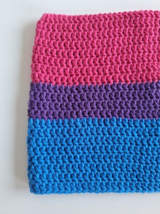 Gehaakte muts 'Bisexual flag'