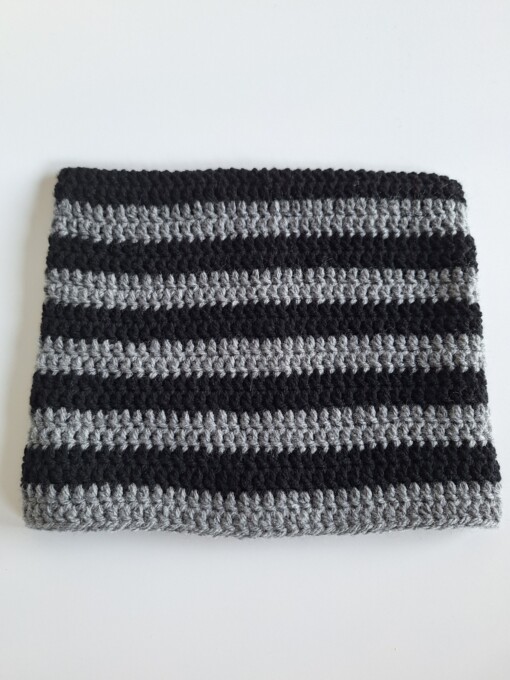 Gehaakte muts 'Black & grey'