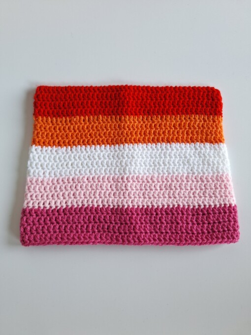 Gehaakte muts 'Lesbian flag'