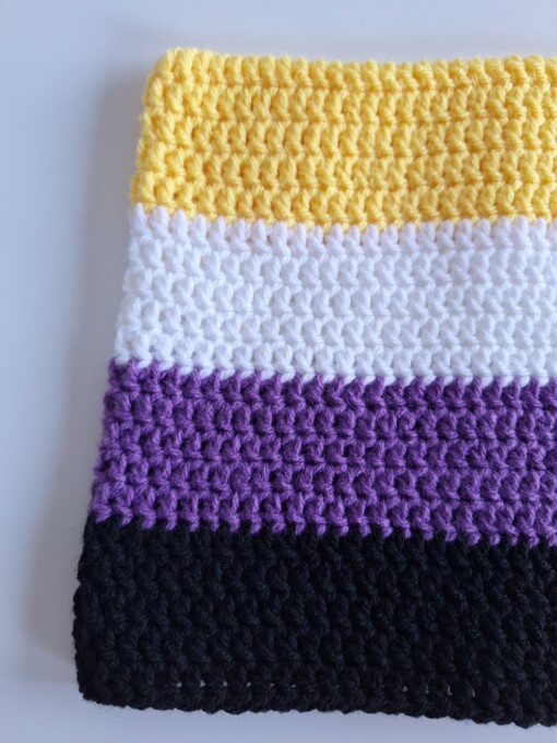 Gehaakte muts 'Non-binary flag'