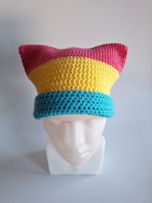 Gehaakte muts 'Pansexual flag'
