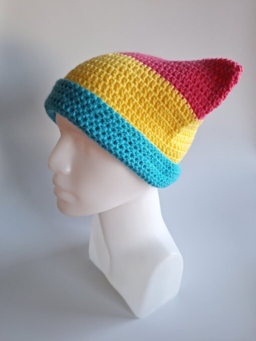 Gehaakte muts 'Pansexual flag'