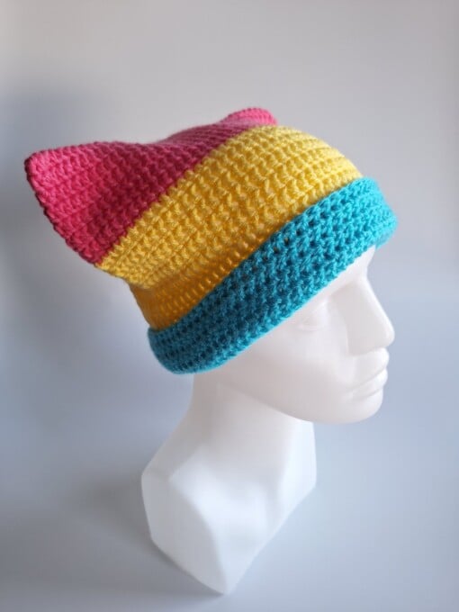 Gehaakte muts 'Pansexual flag'