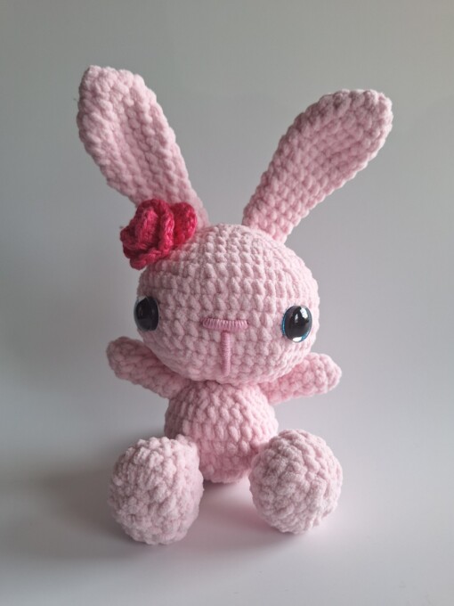 Gehaakte knuffel 'Pink bunny'