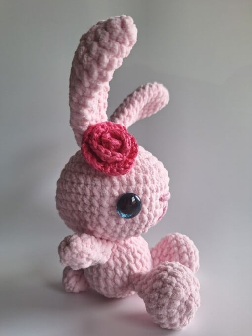Gehaakte knuffel 'Pink bunny'