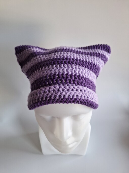 Gehaakte muts 'Purple & Lilac'