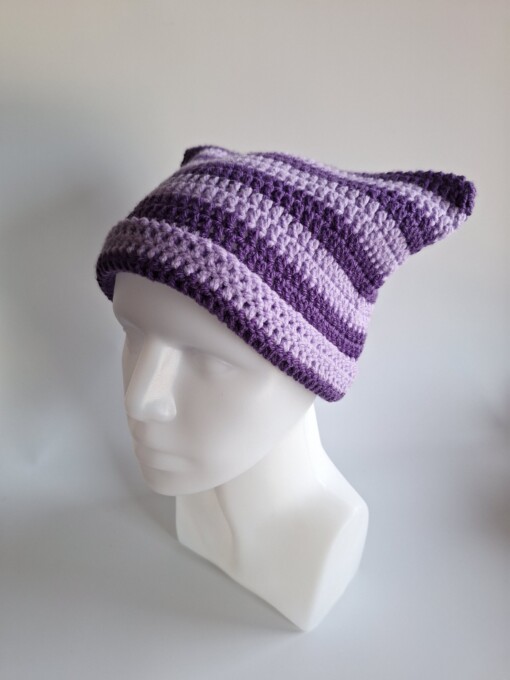 Gehaakte muts 'Purple & Lilac'