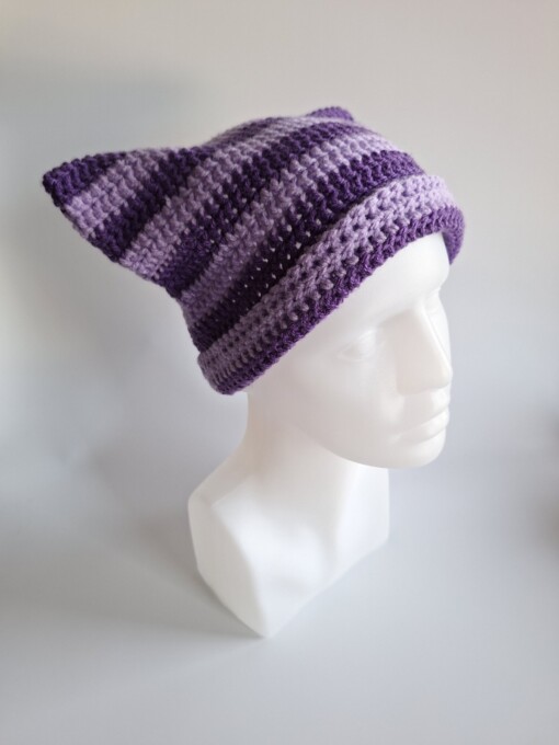 Gehaakte muts 'Purple & Lilac'