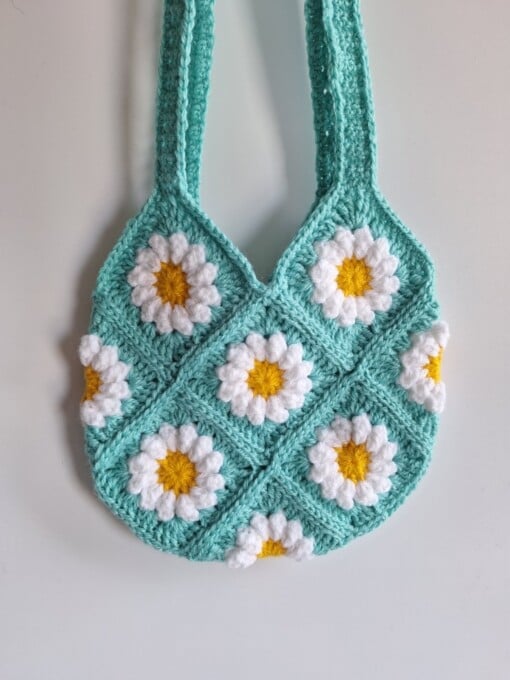 Gehaakte tas 'Peppermint daisy'