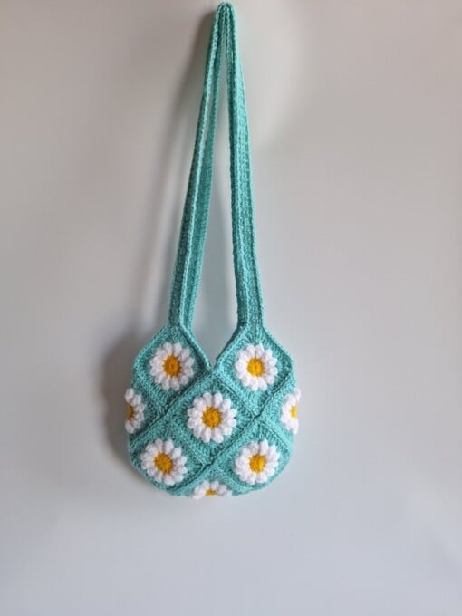 Gehaakte tas 'Peppermint daisy'