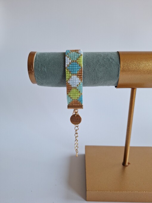 Geweven kralen armband 'Boho-chic hexagon'