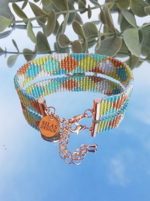 Geweven kralen armband 'Boho-chic hexagon'
