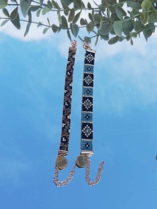 Geweven kralen armband 'Brown leopard'