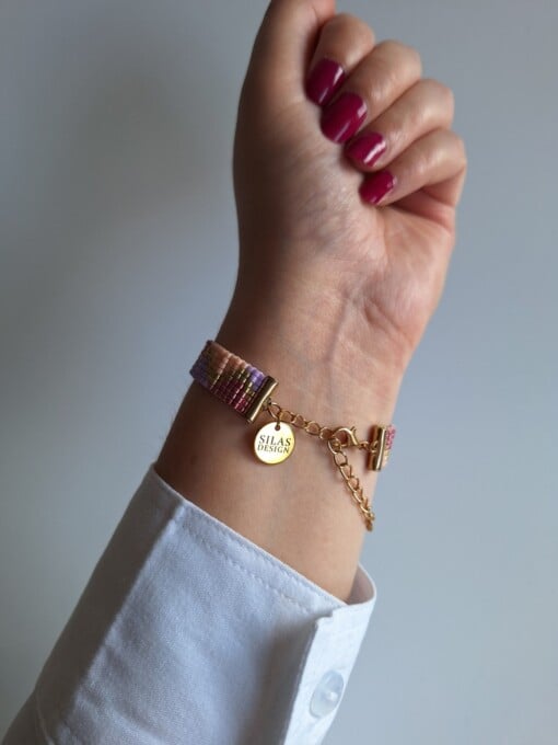 Geweven kralen armband 'Candy braid'
