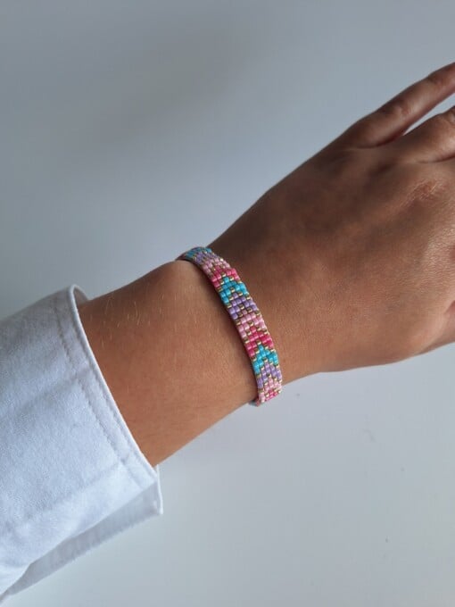 Geweven kralen armband 'Pastel chevron'