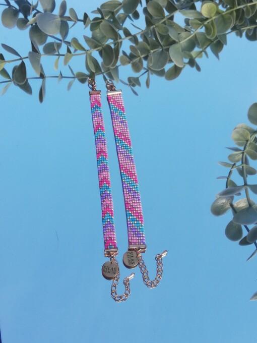 Geweven kralen armband 'Pastel chevron'