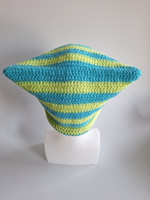 Gehaakte muts 'Lime & turquoise'