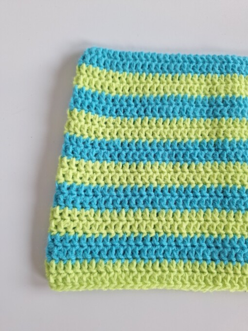 Gehaakte muts 'Lime & turquoise'