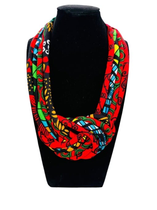 Keffi ketting rood met blauw