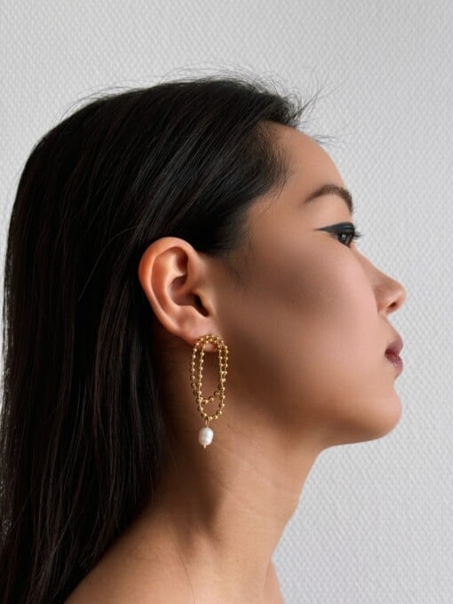 Origineel ontwerp | Kralenparellussen | dik 18k verguld