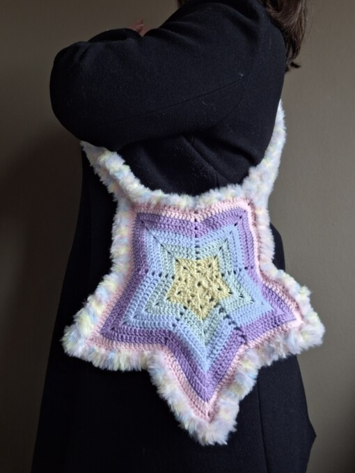 Gehaakte tas 'Pastel star'