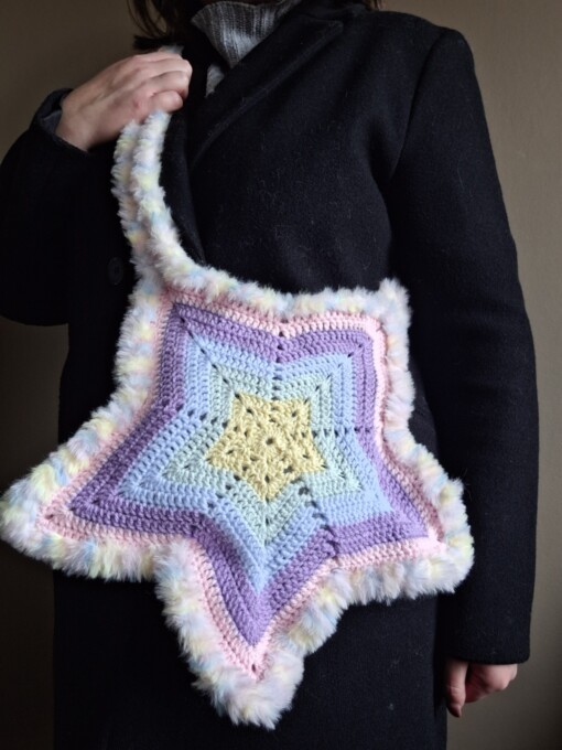 Gehaakte tas 'Pastel star'