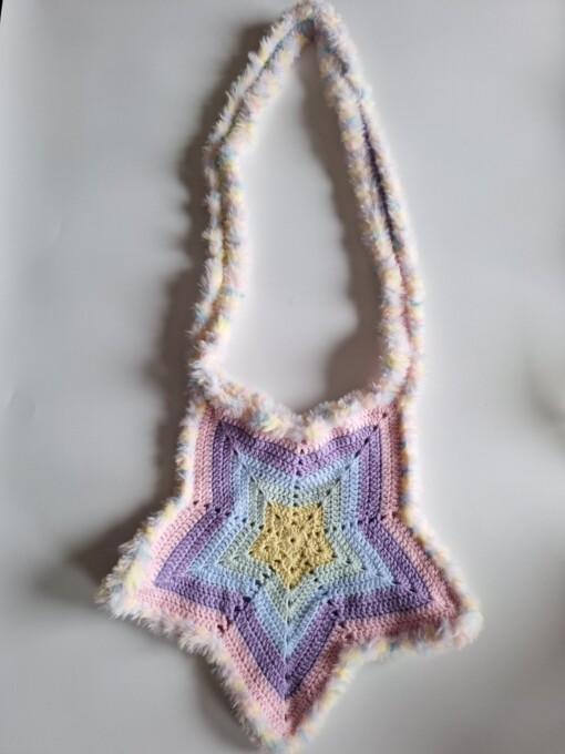 Gehaakte tas 'Pastel star'