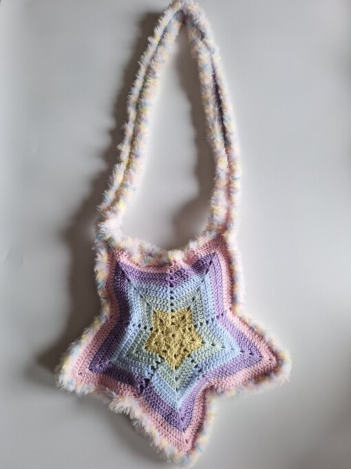 Gehaakte tas 'Pastel star'
