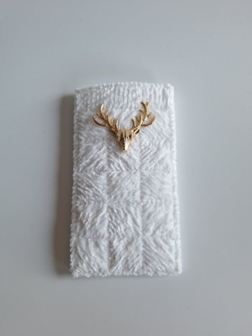 Geweven brillenkoker 'White & gold'