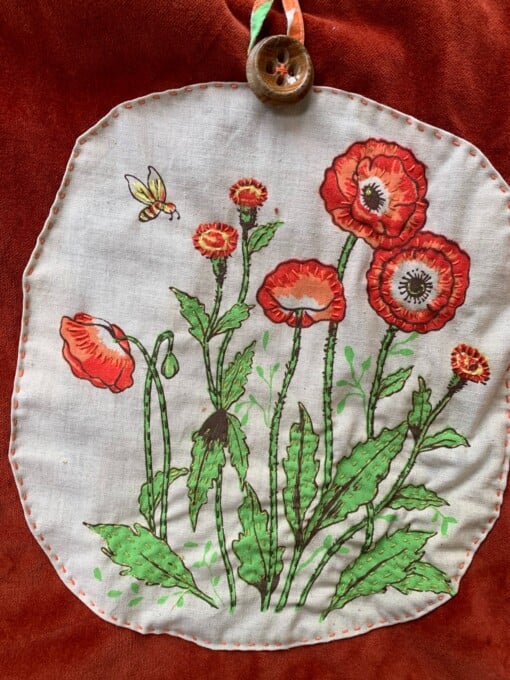 Tas met vintage klaprozen
