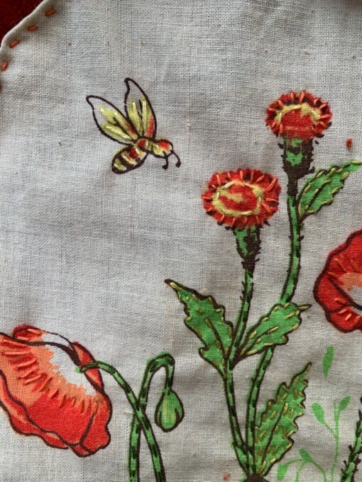 Tas met vintage klaprozen