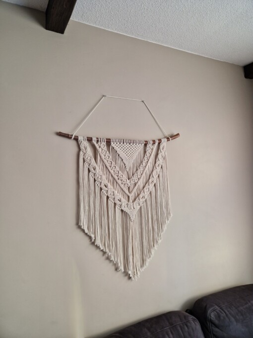 Handgemaakte boho macrame muurhanger
