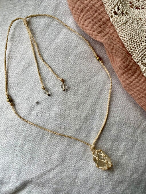 Simpele macrame edelsteen kettingen handgemaakt