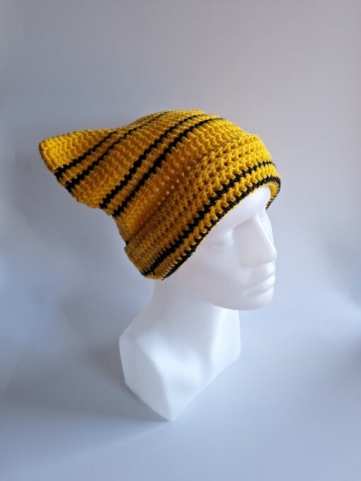 Gehaakte muts 'Harry Potter Hufflepuff house'