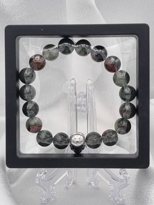 Handgemaakte herenarmband Afrikaans bloedsteen met doodskop