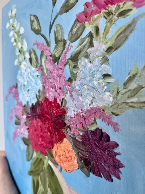 Schilderij "I can buy myself flowers" - origineel kunstwerk in olieverf