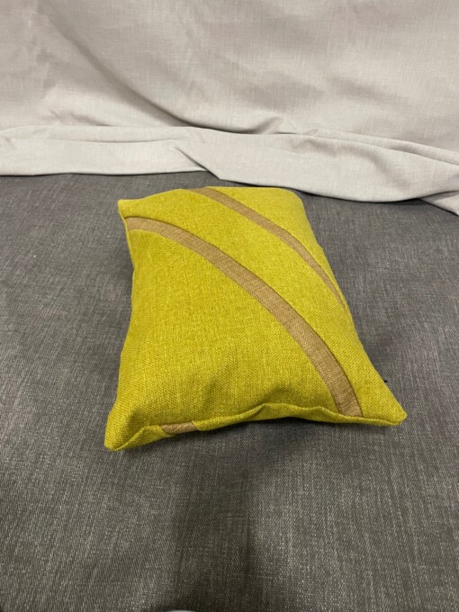 Kussenhoes voor binnen of buiten streep geel met beige