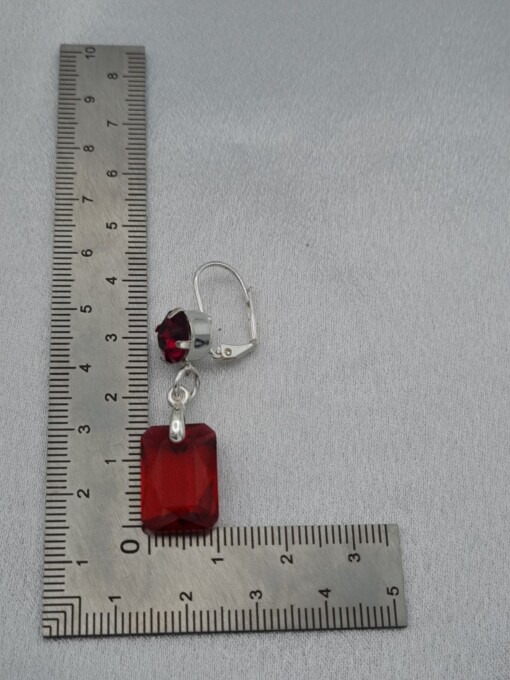 Luxe handgemaakte kristallen oorbellen - rood