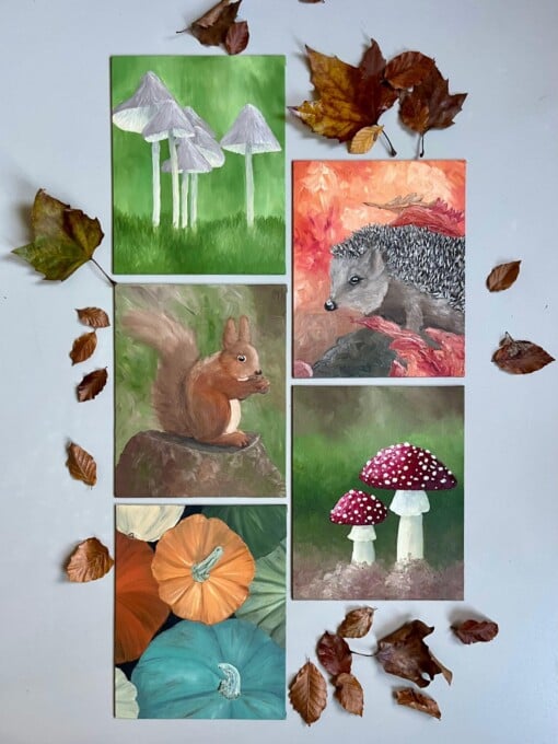 Schilderij "Pompoenen" - origineel kunstwerk in olieverf